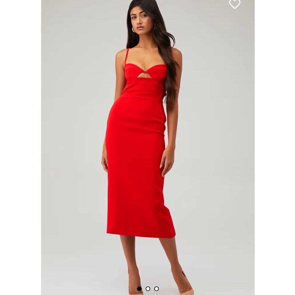 Bardot Women’s Vienna Fire Red Midi‎ Dress Small $139